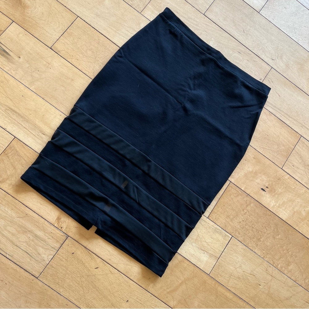 Haute Monde Black Midi Pencil Skirt